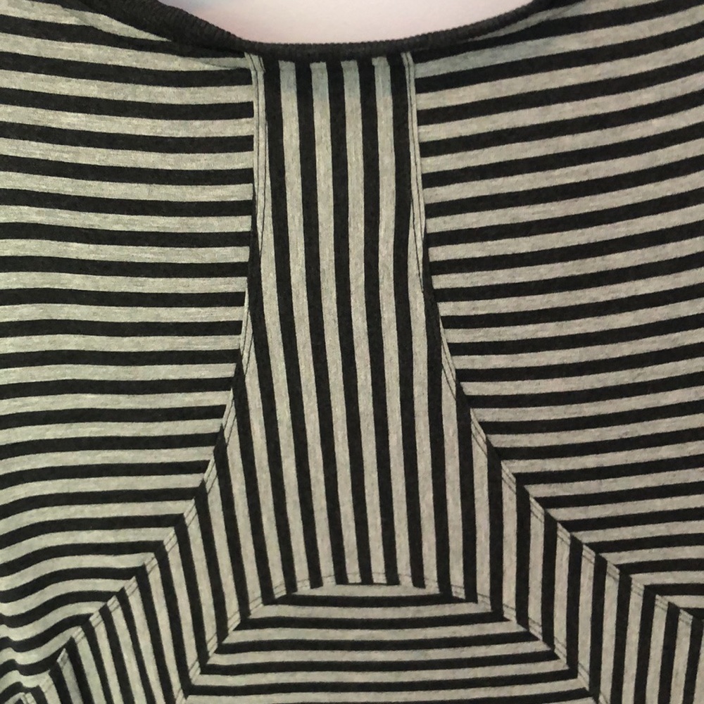 Athleta Short Sleeved Gray White Stripped  dress - Picture 4 of 8